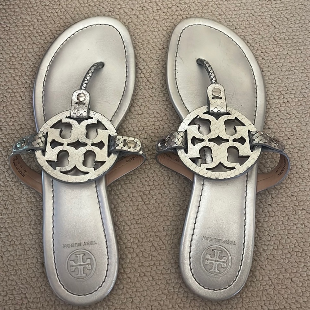 Tory Burch Silver Flat sandals